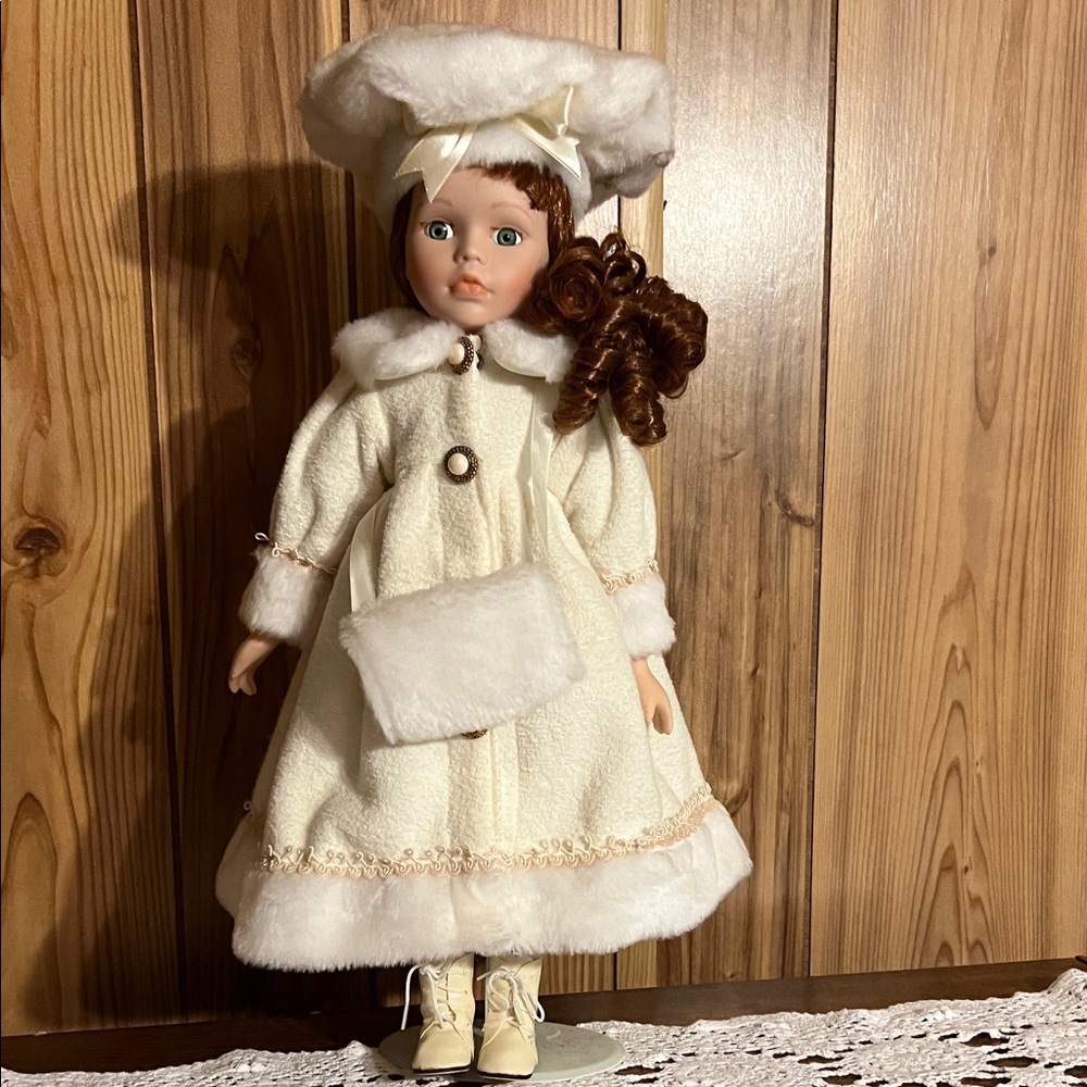 Emily Elizabeth  2001 16” Porcelain doll with stand
